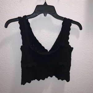 Black Cropped Tank Top